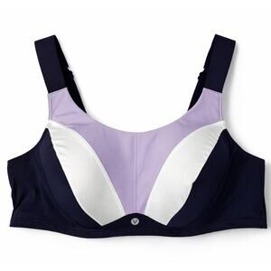 Lane Bryant LIVI Sports Bra 54B Max Support Underwire Navy Purple 5X NWT